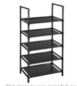 Photo 1 of 5 Tier Shoe Rack, Small Shoe Rack Stackable Organizer for 10-15 Pairs, Non-Woven Fabric Expandable Shoe Shelf Storage Cabinet for Narrow Small Space(5 tiers)
