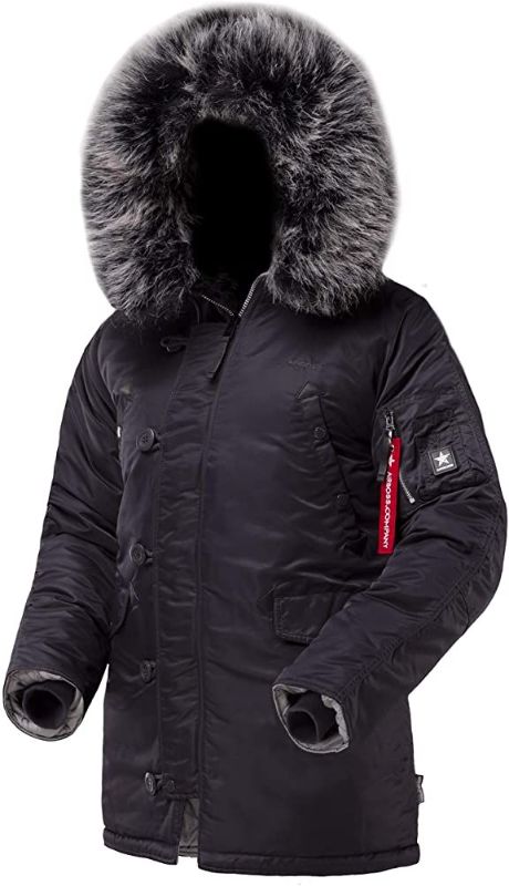 Photo 1 of Men's Parka AIRBOSS N-3B Winter Parka, Warm winter coat with hood for cold weather (Slim Fit) SIZE XL
