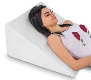 Photo 1 of Abco Bed Wedge Pillow for Sleeping - Memory Foam Top - Reduce Neck & Back Pain, Snoring, Acid Reflux, Respiratory Problems - Ideal for Sleeping, Reading, Rest, Elevation - Washable Cover - 12in
