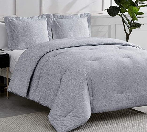 Photo 1 of Bedsure Navy King Comforter Set - Bedding Comforter Set, Comforters King Size Cationic Dyeing King Comforter with 2 Pillow Shams (King, 102x90 inches, 3 Pieces)