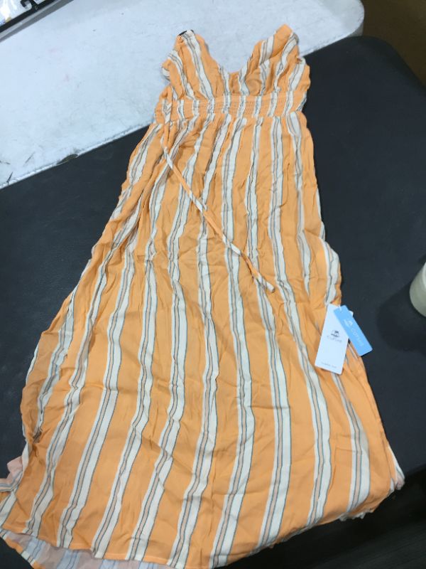 Photo 1 of Cupshe Sunny Striped Halter Sheath Maxi Dress Size Large Orange Blue Stripe size small