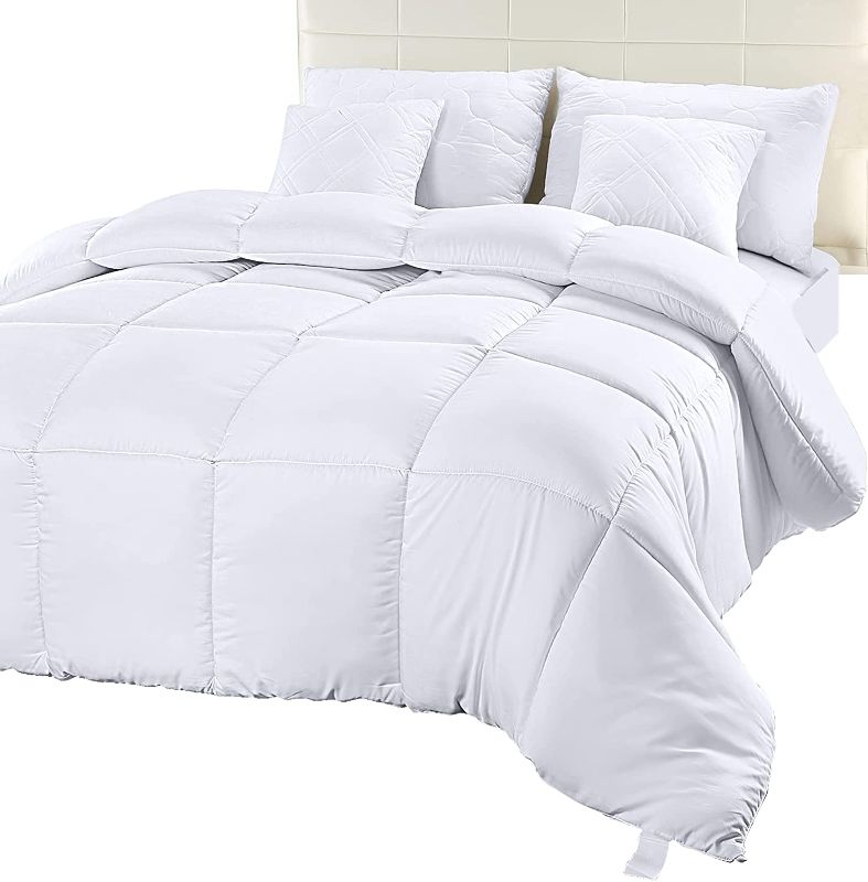 Photo 1 of Bedding Comforter Duvet - Quilted Comforter-(Queen, White)