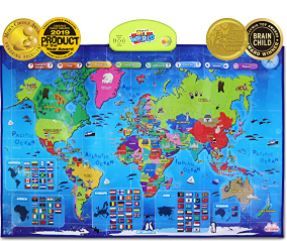 Photo 1 of BEST LEARNING i-Poster My World Interactive Map - Educational Talking Toy for Kids of Ages 5 to 12 Years
