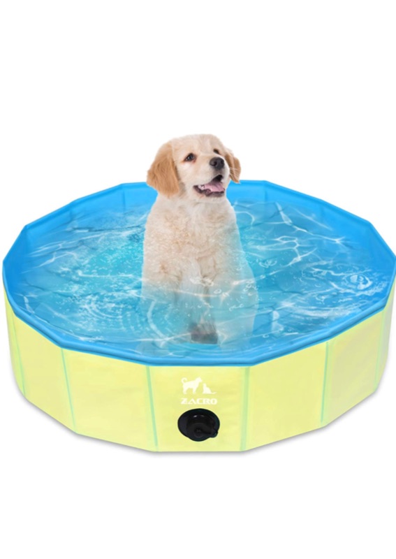 Photo 1 of Zacro Foldable Dog Swimming Pool - Collapsible Pet Dog Cats Paddling Bath Pool, Large Outdoor Bathing Tub for Dogs Cats and Kids