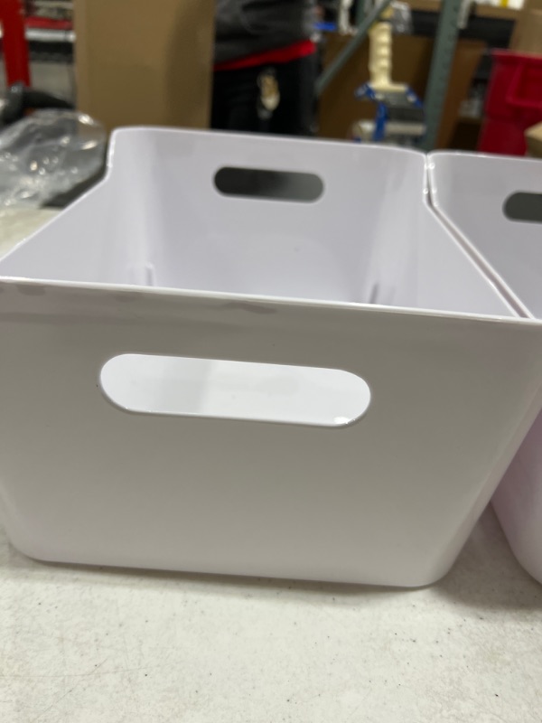 Photo 3 of 2pck white medium storage bins 