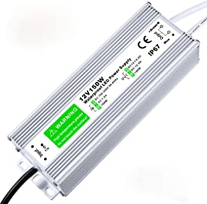 Photo 1 of LED Driver 150W 12.5A Waterproof IP67 Power Supply 12V DC Transformer Adapter Thinner and Durable Low Voltage Power Supply for LED Strip Lights LED Module and Power Accessories
