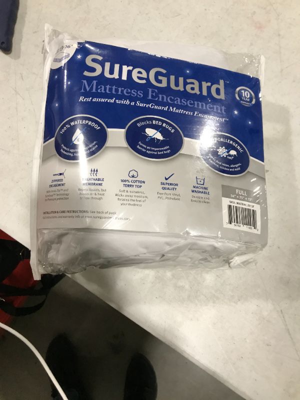 Photo 2 of Full (13-16 in. Deep) SureGuard Mattress Encasement - 100% Waterproof, Bed Bug Proof - Premium Zippered Six-Sided Cover
