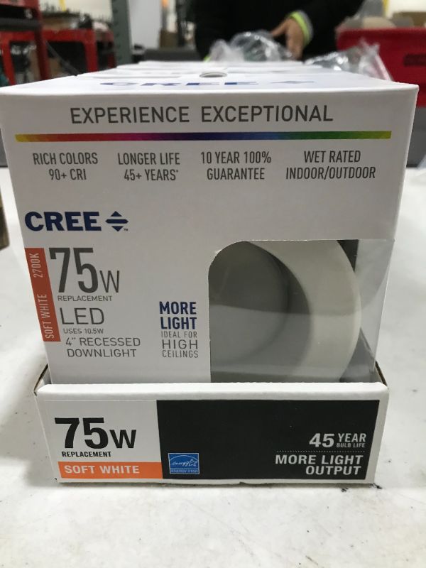 Photo 3 of Cree Lighting, TRDL4-0782700FH50-12DE26-1-11004S-D, 4 inch LED Retrofit Downlight 75W Equivalent, 790 lumens, Dimmable, Soft White 2700K, 50,000 hour rated life | 4-Pack,
