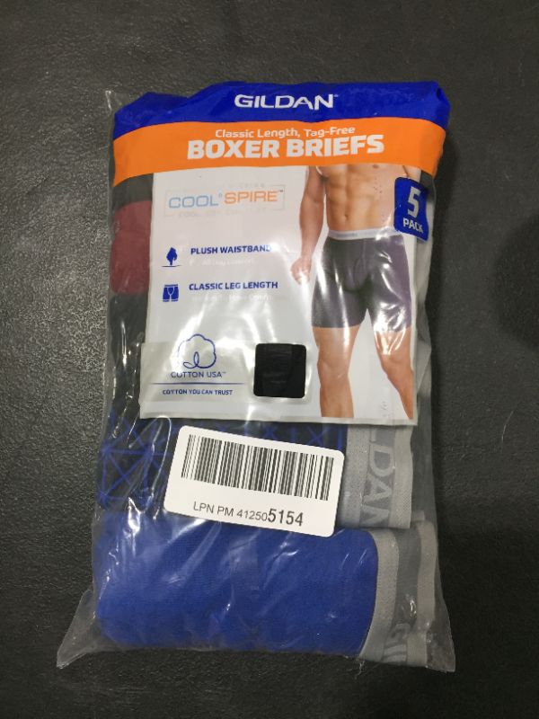 Photo 2 of Gildan Men's Regular Leg Boxer Briefs, Multipack large