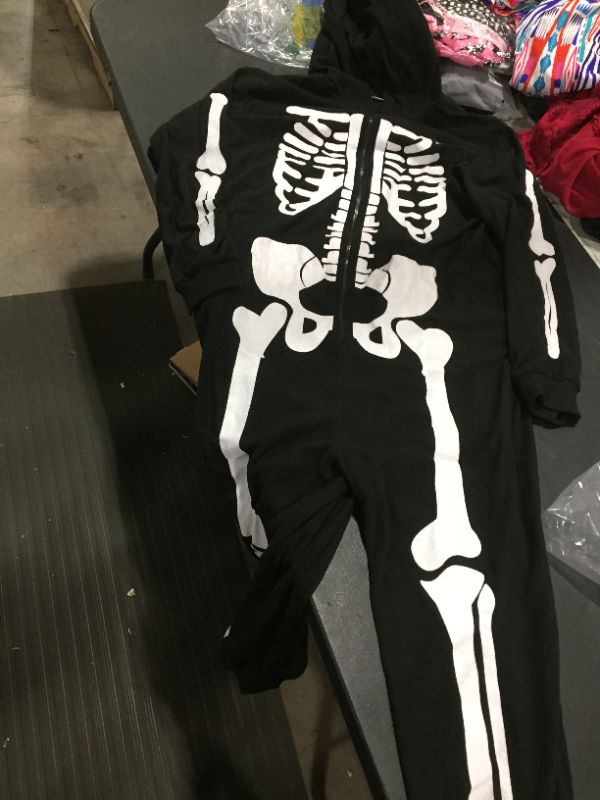 Photo 2 of Halloween Skeleton Costume Jumpsuit with Front and Back Skeleton Bone Print for Men size 2x