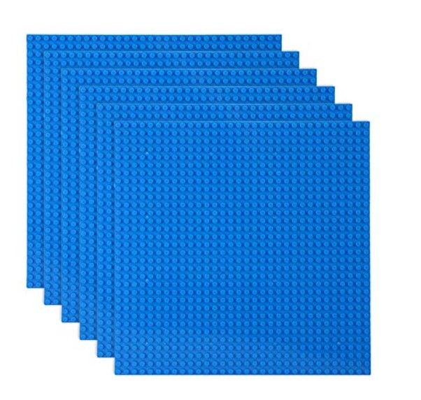 Photo 1 of LVHERO Classic Baseplates Building Plates for Building Bricks 100% Compatible with All Major Brands-Baseplate, 10" x 10", Pack of 6 (Blue)
