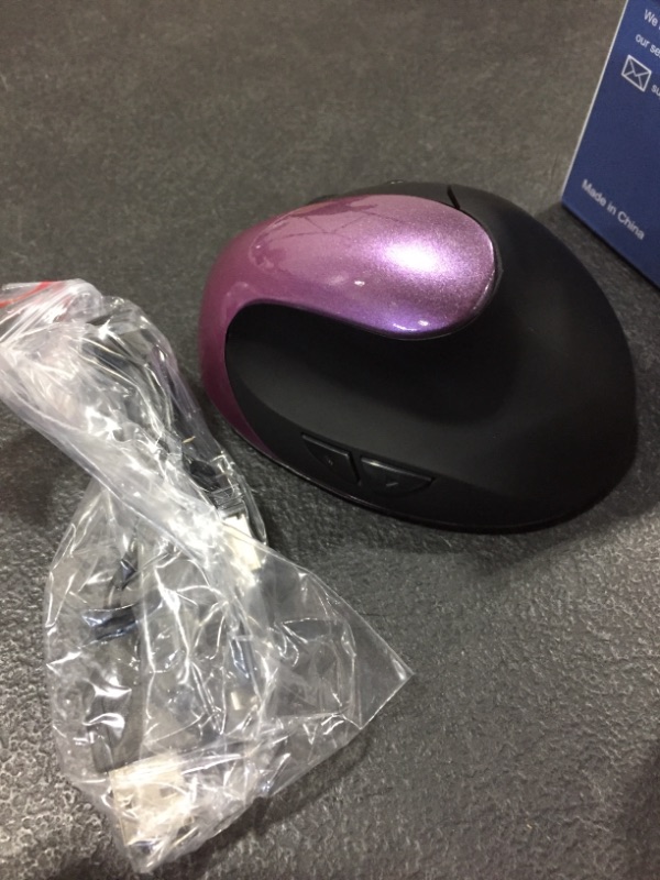 Photo 1 of Wireless Mouse 2.4G Ergonomic Vertical Optical Mouse with Nano Receiver,4 Adjustable DPI 800/1200/ 1600/2400,Rechargeable Li-Battery,6 Buttons for Computer,Notebook, PC, Laptop, MacBook(Purple)
