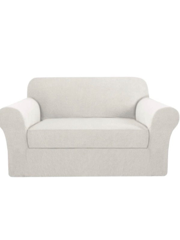 Photo 1 of 2 Piece Stretch Sofa Covers Couch Covers for Living Room Furniture Slipcovers off white 