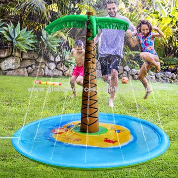 Photo 1 of Sprinkle Splash Palm Tree Pad, Inflatable 70'' Water Play Spray Mat Toy Sprinkler Toy Splash Pad
