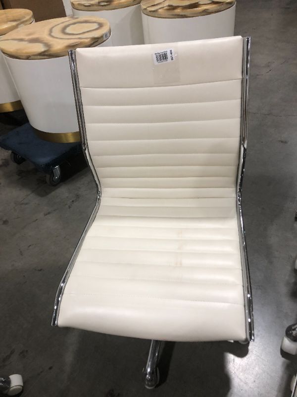 Photo 3 of CREME FAUX LEATHER OFFICE CHAIR 36H X 20W INCHES