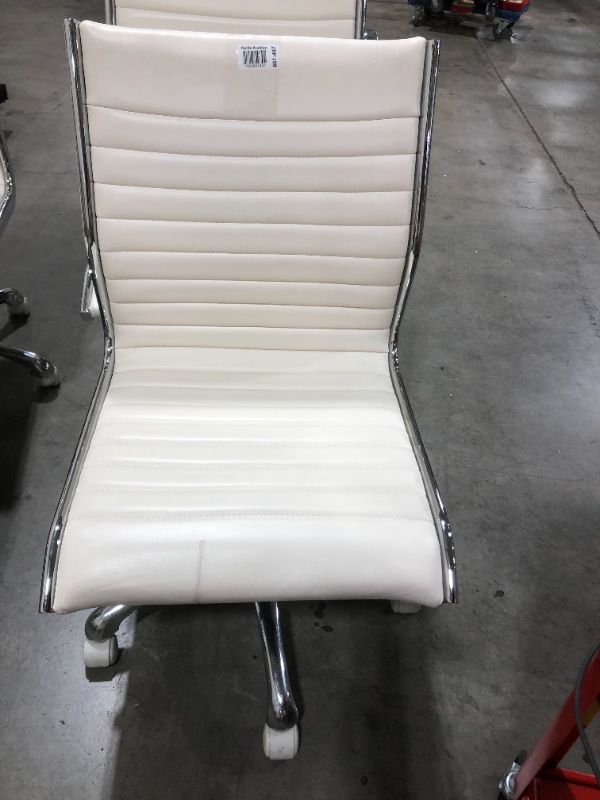 Photo 3 of CREME FAUX LEATHER OFFICE CHAIR 36H X 20W INCHES