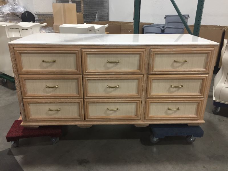 Photo 1 of 3 DRAWER AND 2 CABINET WOODEN DRESSER  (DRESSER ONLY)