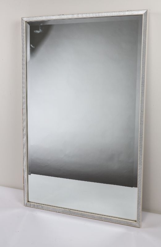 Photo 1 of Wall Mounted Mirror with Silver Textured Frame 30 X 48 Inches