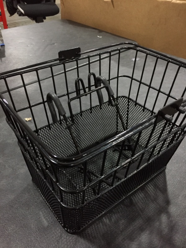 Photo 2 of Bike Basket, Lift-Off Basket for Bikes, Quick Release Bicycle Basket Front Handlebar Rust-Proof with Holder, Mesh Bottom