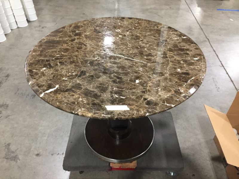 Photo 2 of DARK MARBLE CENTER TABLE 29H 36W 21DIA BASE INCHES