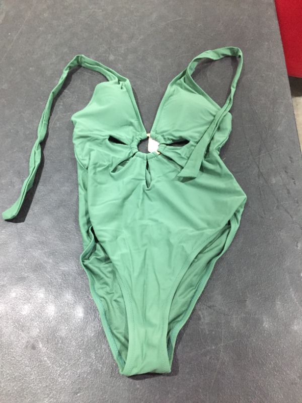 Photo 2 of Cupshe Green Halter Flower Cutout One Piece Swimsuit Medium
