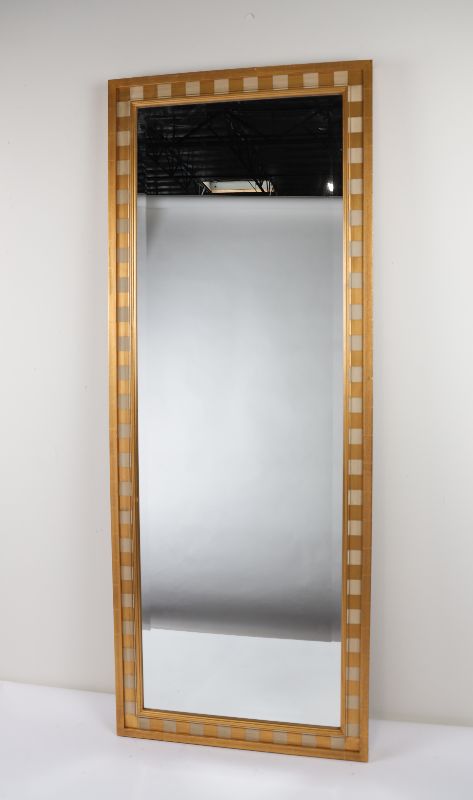 Photo 1 of Wall Mounted Mirror Check Board Pattern Gold 67 X 26 Inches