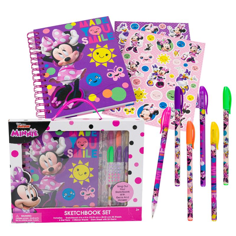 Photo 1 of Minnie Mouse Sketchbook Set W/ Stickers - Minnie Mouse sketchbook set is ideal for children three years and older to draw and sketch on. It comes in the theme of Minnie Mouse. Great buy products like these are perfect for your toy section. Sketchbook 6x8"