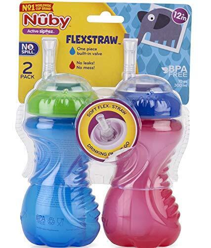 Photo 1 of 2 PACK - Nuby Gripper Cup W/ Flexible Straw- 10oz - This Nuby gripper cup is ideal for toddlers to drink their beverage comfortably. It has a flexible straw. It measures 10oz