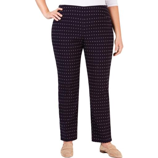 Photo 1 of SIZE 14W - Charter Club Women Plus Printed Mid-Rise Straight Leg Pants