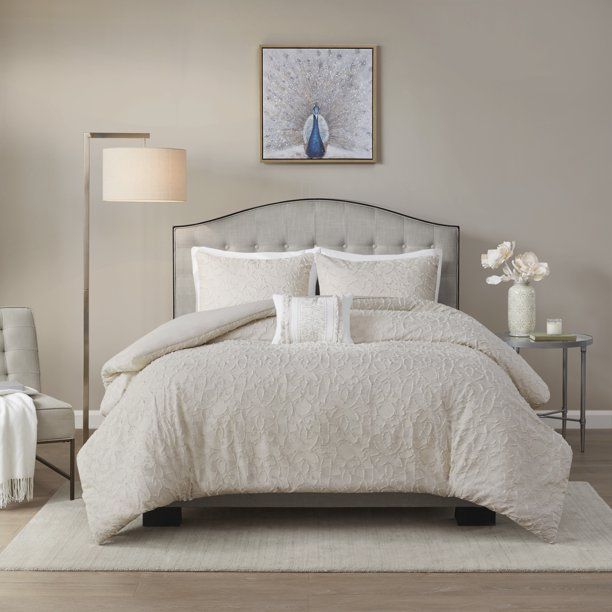 Photo 1 of CAL KING / KING Madison Park Florence 4-Pc. Comforter Set, King/California King Bedding. The Home Essence Sophie 4 Piece Cotton Comforter Set offers charming transitional update to your bedroom. Made from 100% cotton, the light taupe comforter and matchin