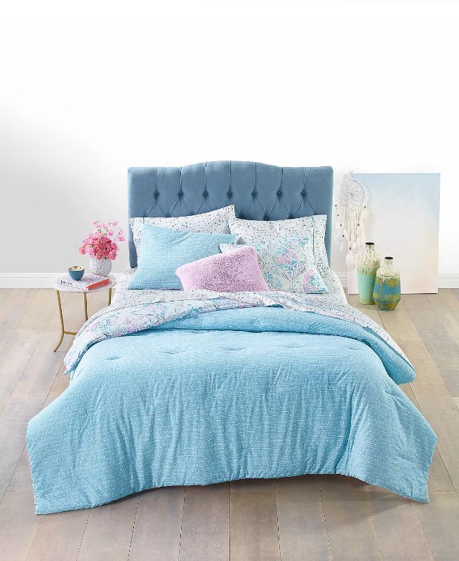 Photo 2 of FULL / QUEEN - Whim by Martha Stewart Collection Reversible 3-Pc. Watercolor Damask-Print Full/Queen Comforter Set, Created for Macy's Bedding. Brighten any bedroom's decor with this vibrant comforter set from Whim by Martha Stewart Collection, featuring 