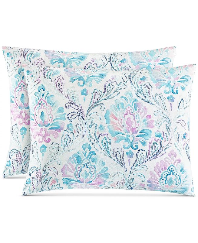 Photo 4 of FULL / QUEEN - Whim by Martha Stewart Collection Reversible 3-Pc. Watercolor Damask-Print Full/Queen Comforter Set, Created for Macy's Bedding. Brighten any bedroom's decor with this vibrant comforter set from Whim by Martha Stewart Collection, featuring 