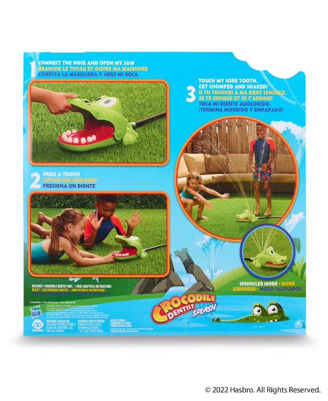 Photo 4 of Hasbro Crocodile Dentist Splash Water Game for Kids – Backyard Sprinkler Outdoor Games for Summer Fun. Play dentist with a splashy twist. Kids can have loads of fun with this easy and simple backyard version of Hasbro's Crocodile Dentist. Use the sprinkle