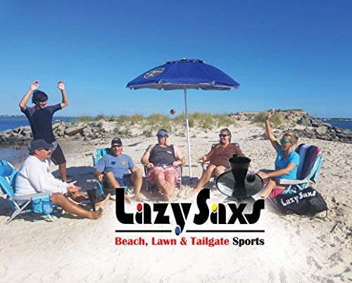 Photo 2 of LazySaxs Sitting Game for The Beach, Tailgate, Camping, Park, Backyard, Indoors & Outdoors - Toss Game - Beach Game. Included components: (2) LazySaxs set ups,(including base plates to be used on hard surfaces, gym floors and pavement), (4) Sacks, (1) Nyl