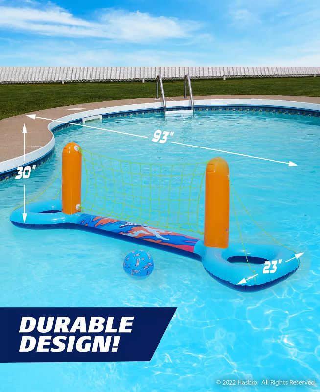 Photo 4 of NERF Super Soaker Inflatable Volleyball Game Set by Wowwee - Nerf super soaker inflatable volleyball game set takes pool volleyball to the next level of fun. Stay cool while you spike the competition in team pool play. Floating net stays upright with dura