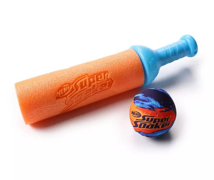 Photo 1 of Nerf Super Soaker Storm Ball Striker Bat Set Foam Bat & Water Absorbent Baseball - To play, soak the included water absorbent Storm Ball, bat the ball at your friends & they'll get wet when they catch - Made from kid safe, soft, lightweight foam, plastic 