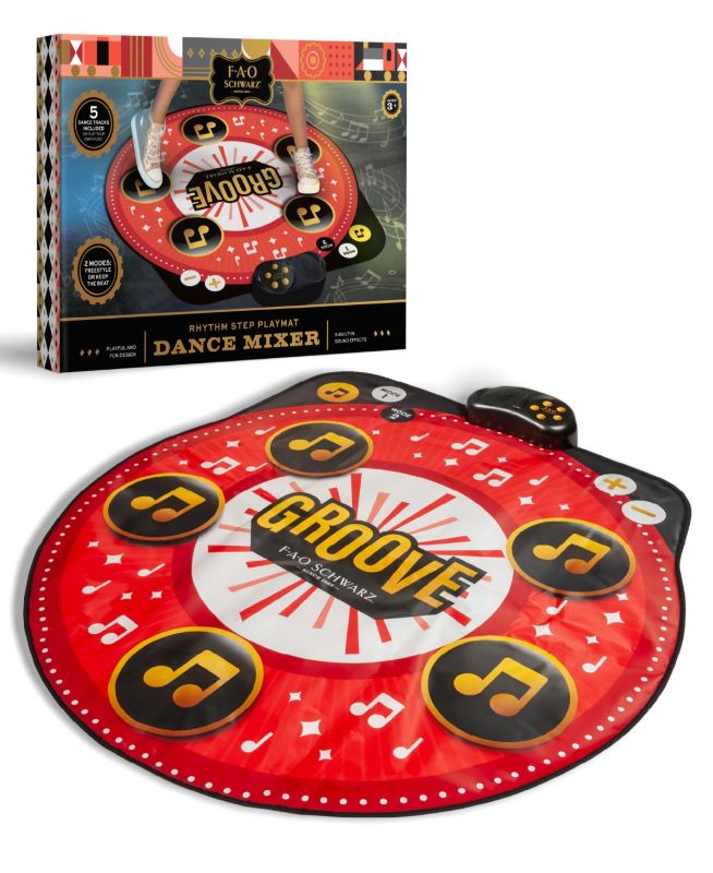 Photo 1 of FAO Schwarz Dance Mixer Rhythm Step Playmat - The dance mixer rhythm step playmat makes stepping up your dance moves fun. Just follow the lights as they turn on and off and keep moving with the music. There are 5 built-in dance tracks to choose from or yo