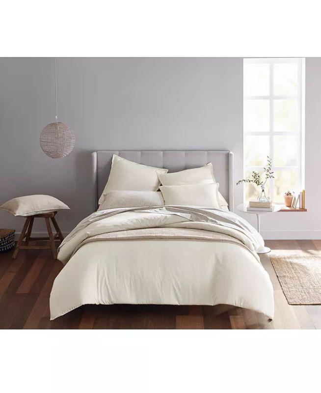 Photo 1 of KING SIZE - OAKE Cotton Tencel Blend Reversible 3 Pc. Duvet Cover Set, King, Created for Macy's, (Duvet is a cover for your comforter) Created for Macy's! Complete any room's decor with the Cotton Tencel duvet cover sets from Oake, featuring a reversible 