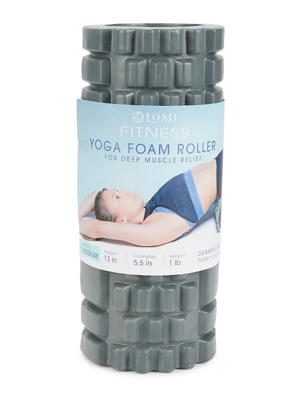 Photo 1 of Lomi Fitness Foam Roller for Deep Tissue Massage Therapy, Pre & Post Workout Muscle Recovery, for Men and Women, Best for Back Pain, Leg and Core, Medium Density for Best Muscle Releif Grey