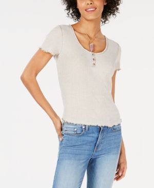 Photo 1 of SIZE S - American Rag Womens Waffle Henley Shirt - Small