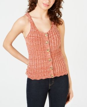 Photo 1 of SIZE XL - American Rag Juniors' Button Knit Tank Top, Created for Macy's - Baked Clay