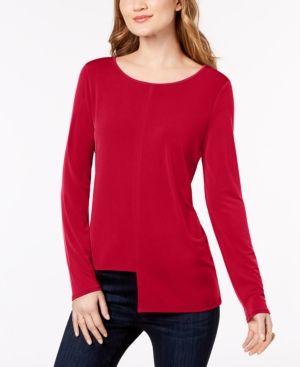 Photo 1 of SIZE PETITE / Inc International Concepts Petite Asymmetrical Draped Top, Created for Macy's