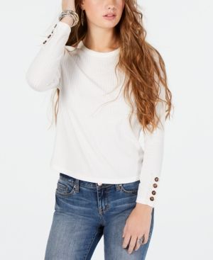 Photo 1 of SIZE XS - American Rag Juniors' Ribbed Button-Detail Top, Created for Macy's