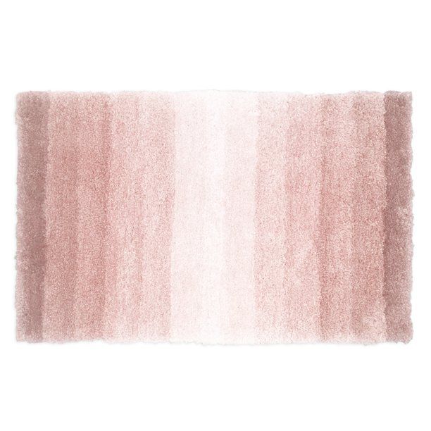 Photo 3 of Blossom & Vine 2 Piece Ombre Stripe Bath Rug, 17 x 24 & 20 x 30 , Pink, Polyester - Create a place of comfort, style, and functionality with our Blossom and Vine Soho Ombre Tufted Stripe 2 PC Bath Rug Set. This set comes in various colors such as: blue, g