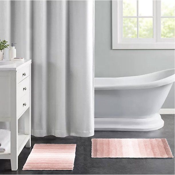 Photo 1 of Blossom & Vine 2 Piece Ombre Stripe Bath Rug, 17 x 24 & 20 x 30 , Pink, Polyester - Create a place of comfort, style, and functionality with our Blossom and Vine Soho Ombre Tufted Stripe 2 PC Bath Rug Set. This set comes in various colors such as: blue, g