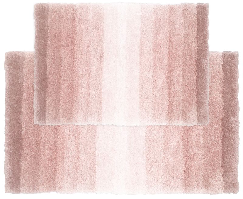 Photo 4 of Blossom & Vine 2 Piece Ombre Stripe Bath Rug, 17 x 24 & 20 x 30 , Pink, Polyester - Create a place of comfort, style, and functionality with our Blossom and Vine Soho Ombre Tufted Stripe 2 PC Bath Rug Set. This set comes in various colors such as: blue, g