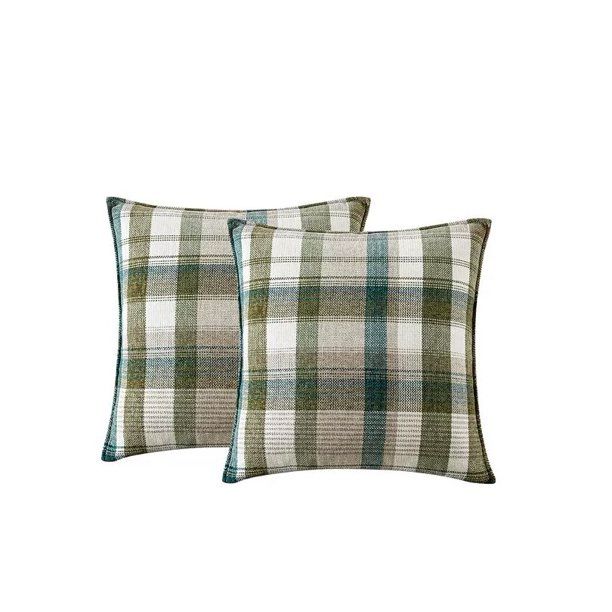 Photo 2 of Lacourte Harra Duck Feathers Green Plaid 2 Pack 20" X 20" Decorative Pillows - Boasting a handsome plaid print, the Brandon 2PK pillow from Lacourte brings pattern aand color to your home. Designed in Chenille fabric to add the softness and making it the 