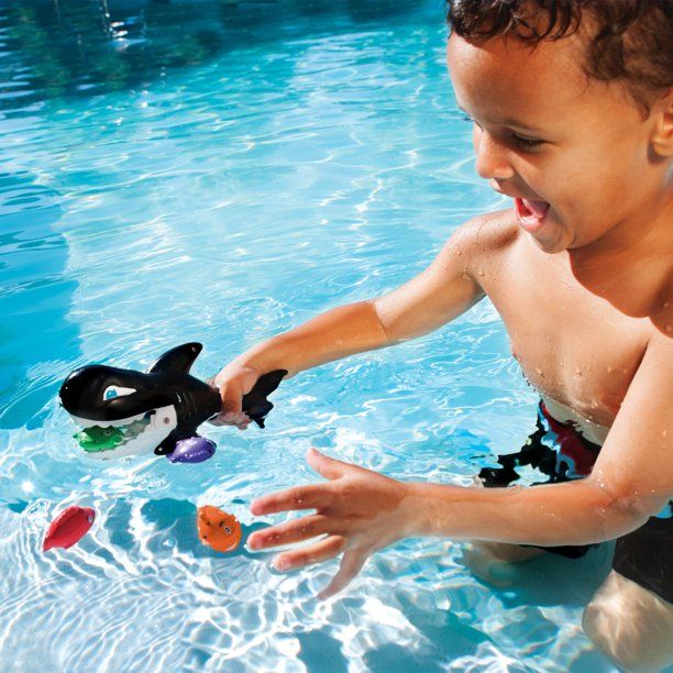 Photo 2 of Gobble Gobble Guppies - SwimWays Gobble Gobble Guppies Educational Water Toy - Yum! Yum! Preschoolers can catch, count and learn their colors with the SwimWays Gobble Gobble Guppies pool toy. This hungry friend from the deep has one thing on his mind and 