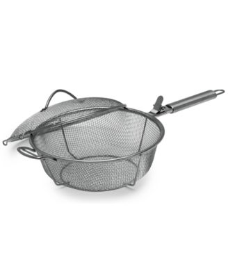 Photo 1 of SEDONA Large-sized Nonstick Grill Basket With Lid. 12in round diameter. Nonstick coating. Dishwasher Safe.