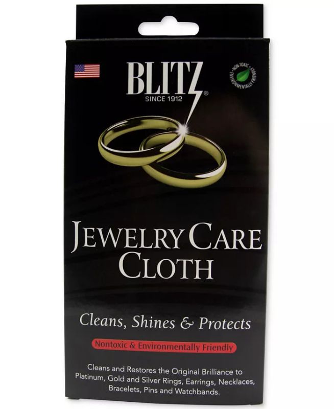 Photo 1 of Blitz Jewelry Care Cloth - Blitz® Jewelry Care Cloth is a two-ply cloth made from 100% soft cotton flannel. The interior cloth is treated with the finest nonabrasive polishing agents, which removes and inhibits tarnish, leaving gold, silver and platinum s